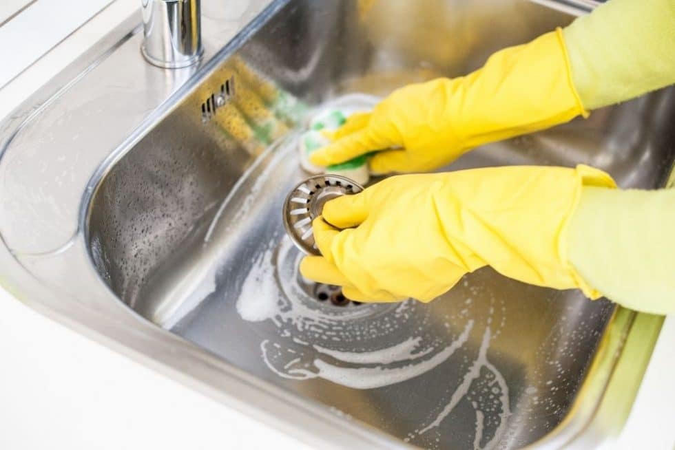 odors in kitchen sink drain