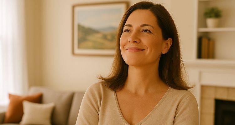 “Happy mom in a freshly cleaned home after Bello’s deep cleaning service”