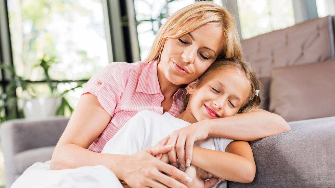 Family relaxing in a clean living room thanks to weekly cleaning service