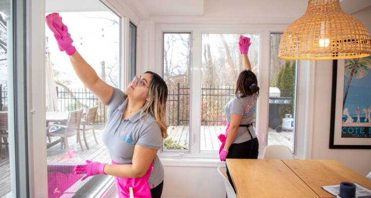 Professional cleaners working in a tidy home for better results