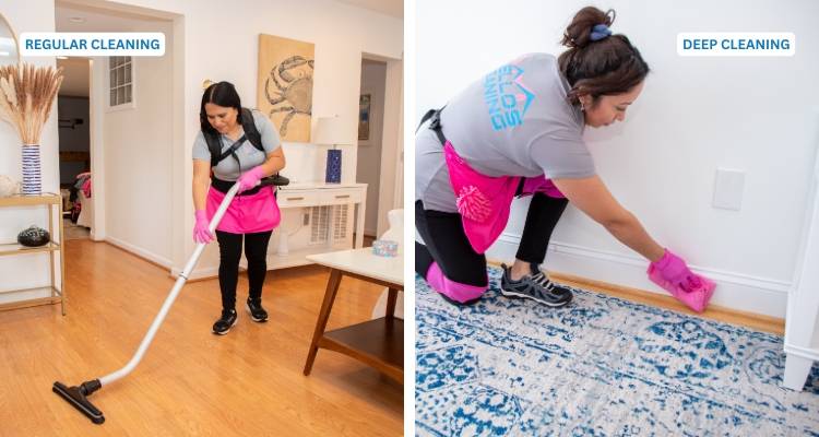 Comparison of Deep Cleaning vs. Regular Cleaning in a Home in Annapolis, MD