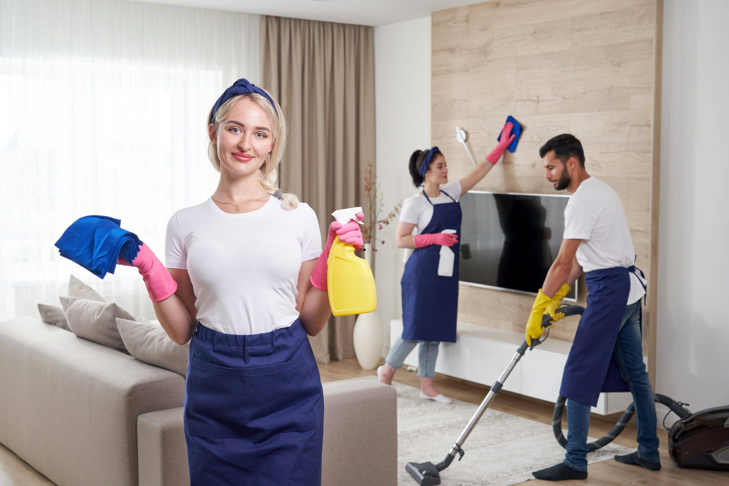 Professional house cleaning service team arriving at a home in Bethesda MD