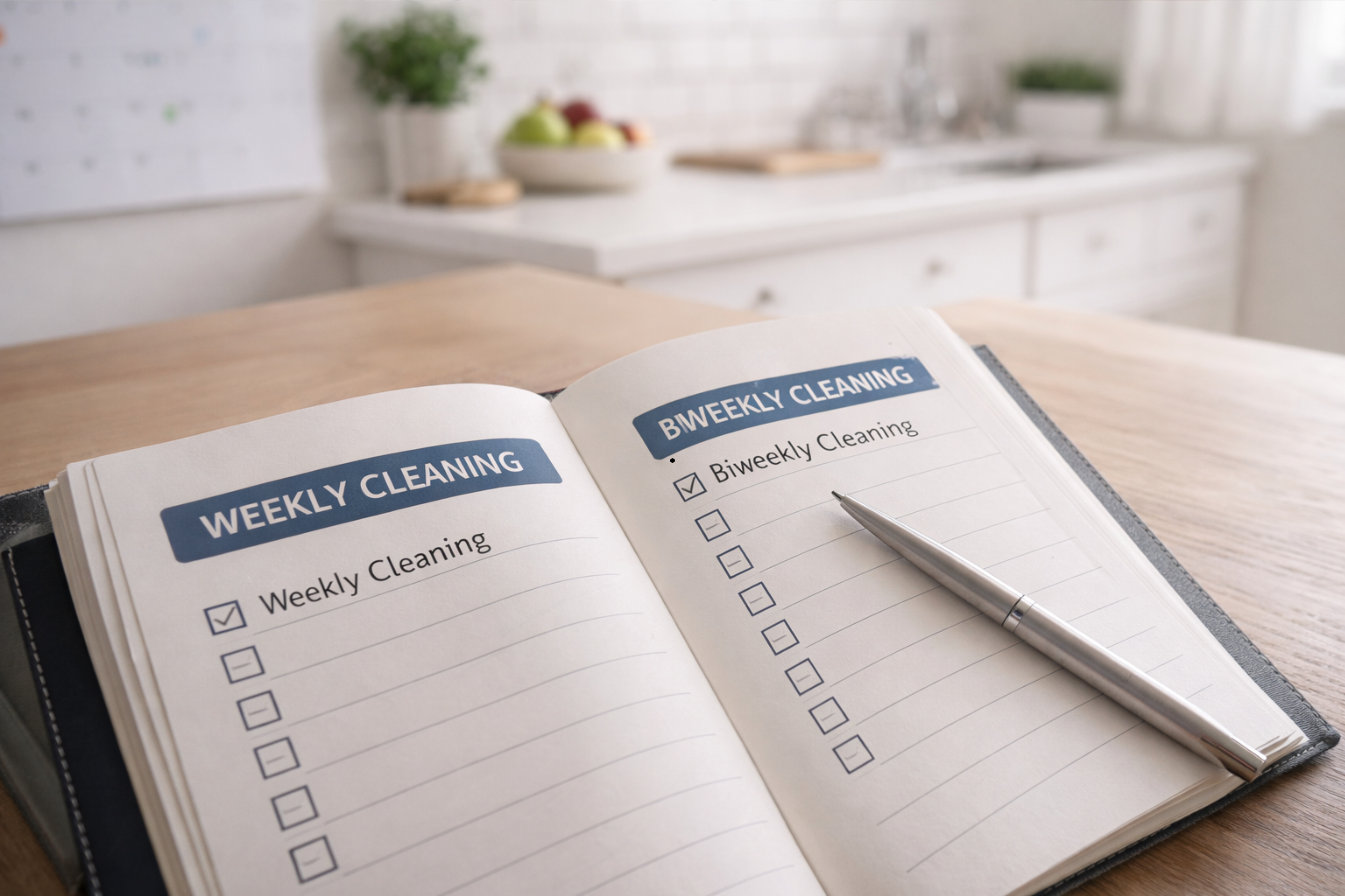 weekly and biweekly cleaning schedule for busy homes in Bethesda