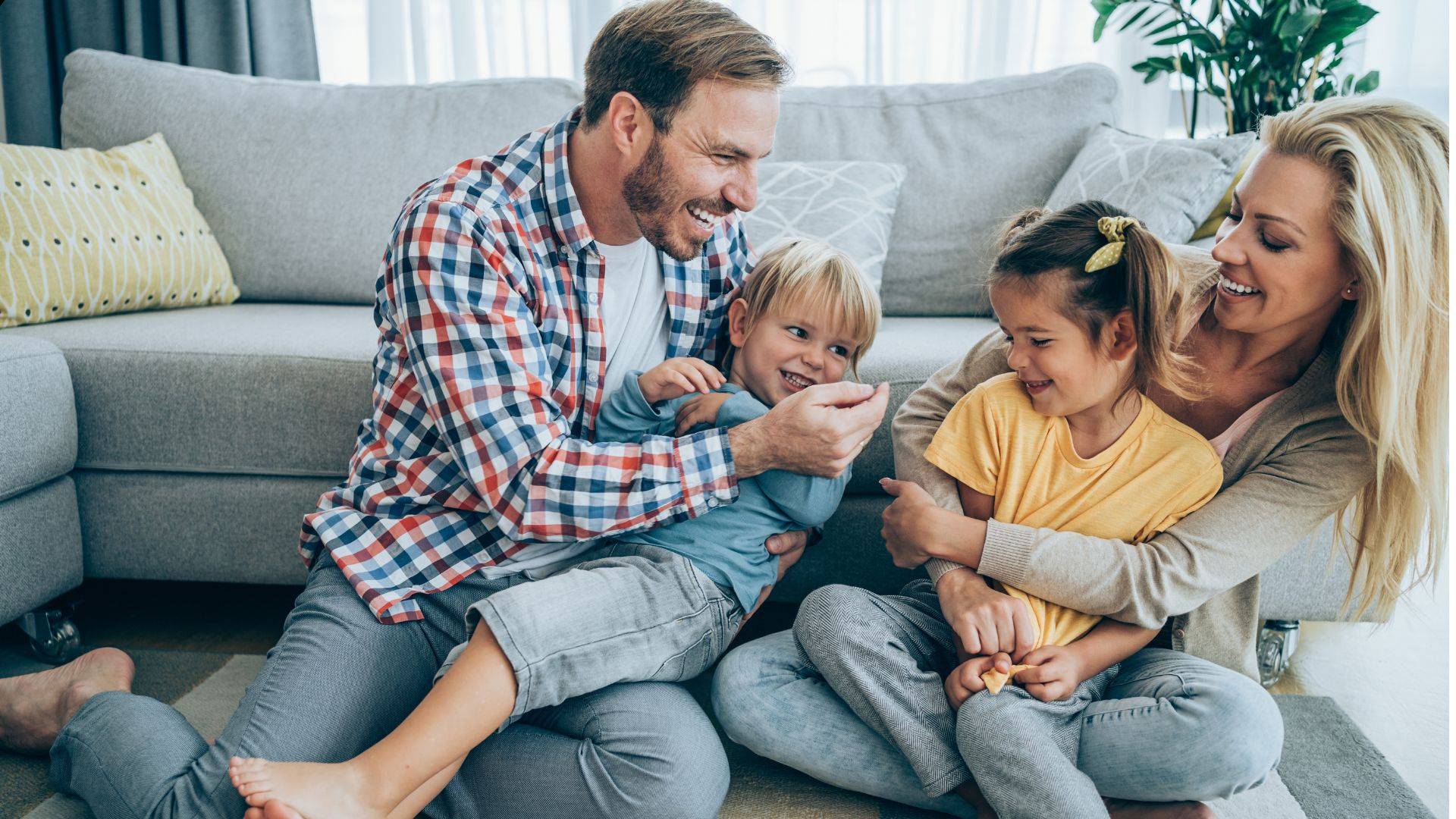 Happy family in clean home in Davidsonville MD