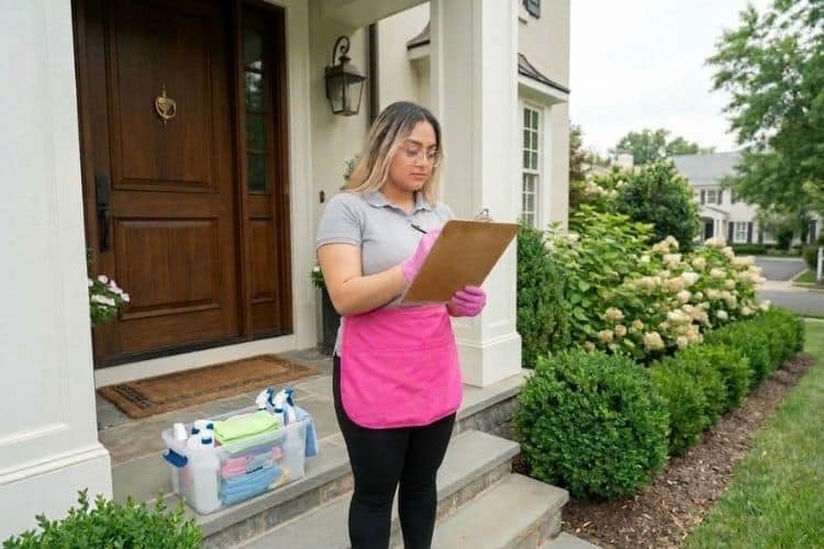 How cleaning teams prepare before arriving at a home in Bethesda, MD