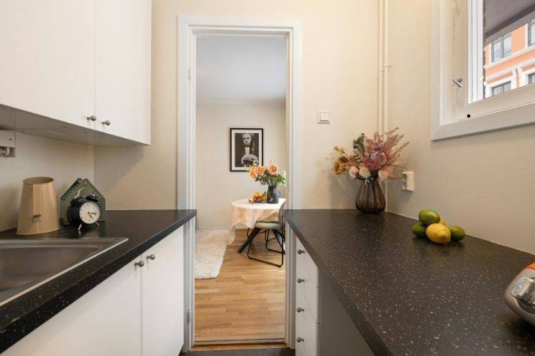 Clean kitchen countertop maintained by a recurring cleaning service in Bethesda MD