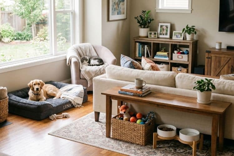 Bethesda home with pets and a clean living room