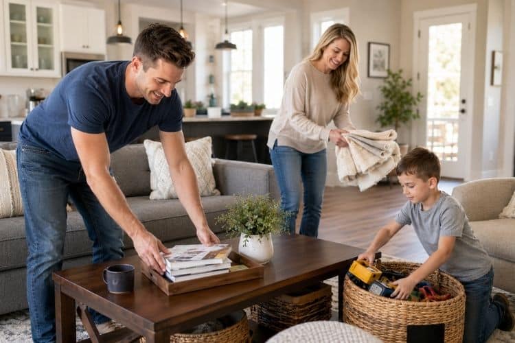 Family preparing their home for a professional deep cleaning in Annapolis, MD