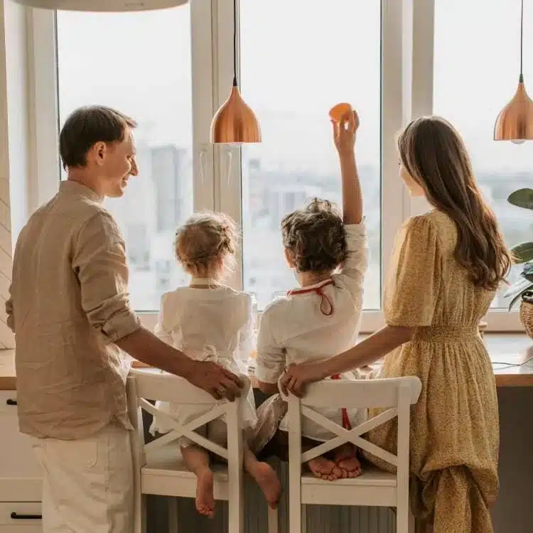 Maintenance General Cleaning Service in Crownsville MD-Happy family in clean kitchen