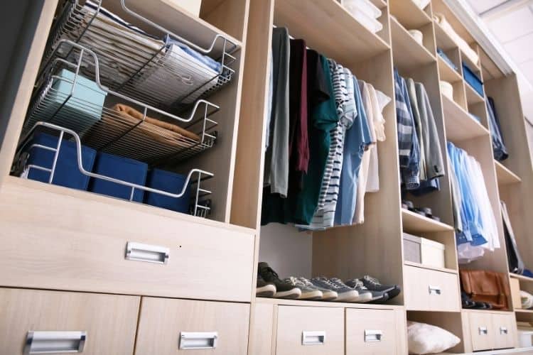 Organized closet in an Annapolis home after professional organizing