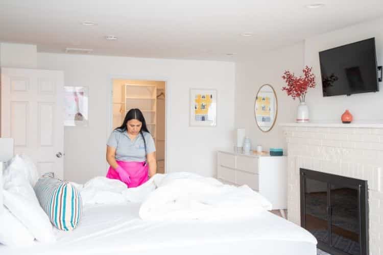 Professional cleaning team helping maintain a Bethesda home